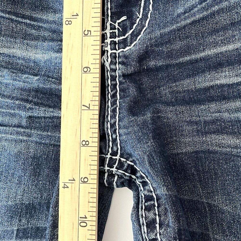 Ariya Jeans 13/14 Low Rise Bootcut Embroidered Denim Y2K Grunge Distressed - Picture 6 of 16